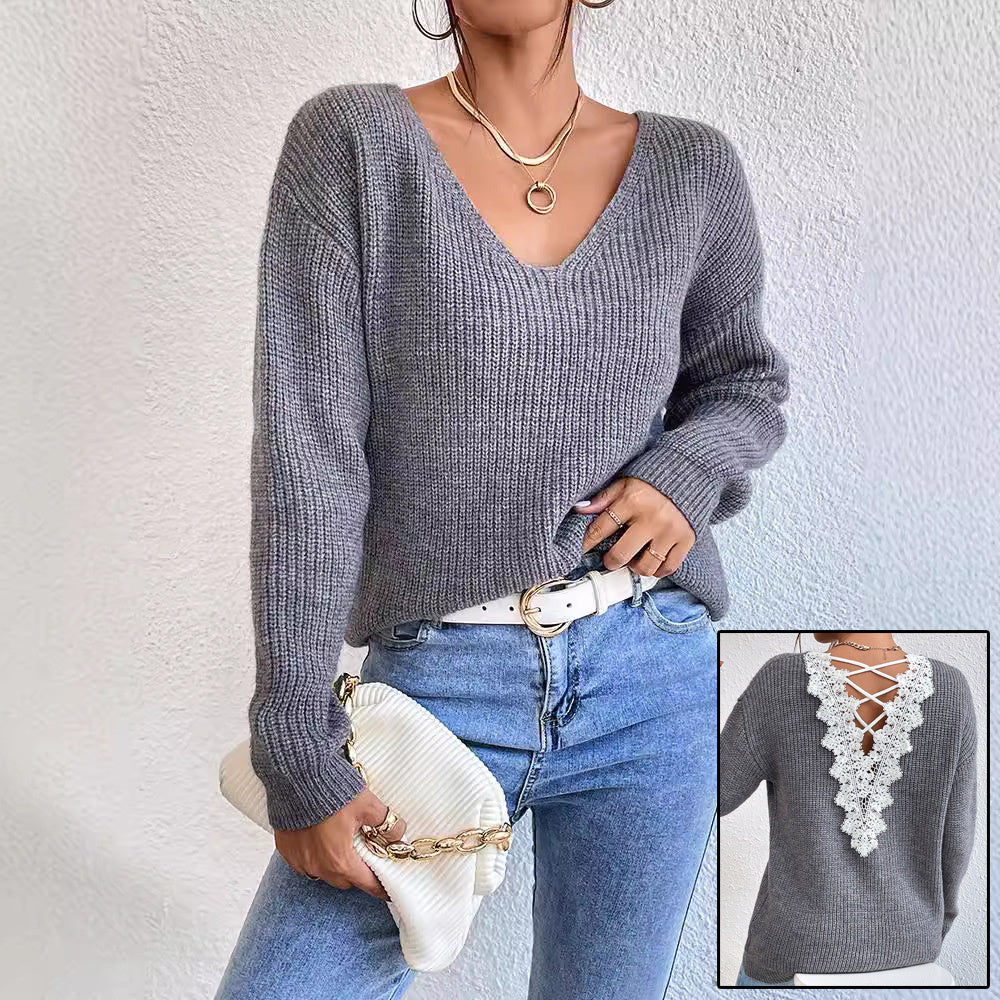 V-neck Sweater for Ladies