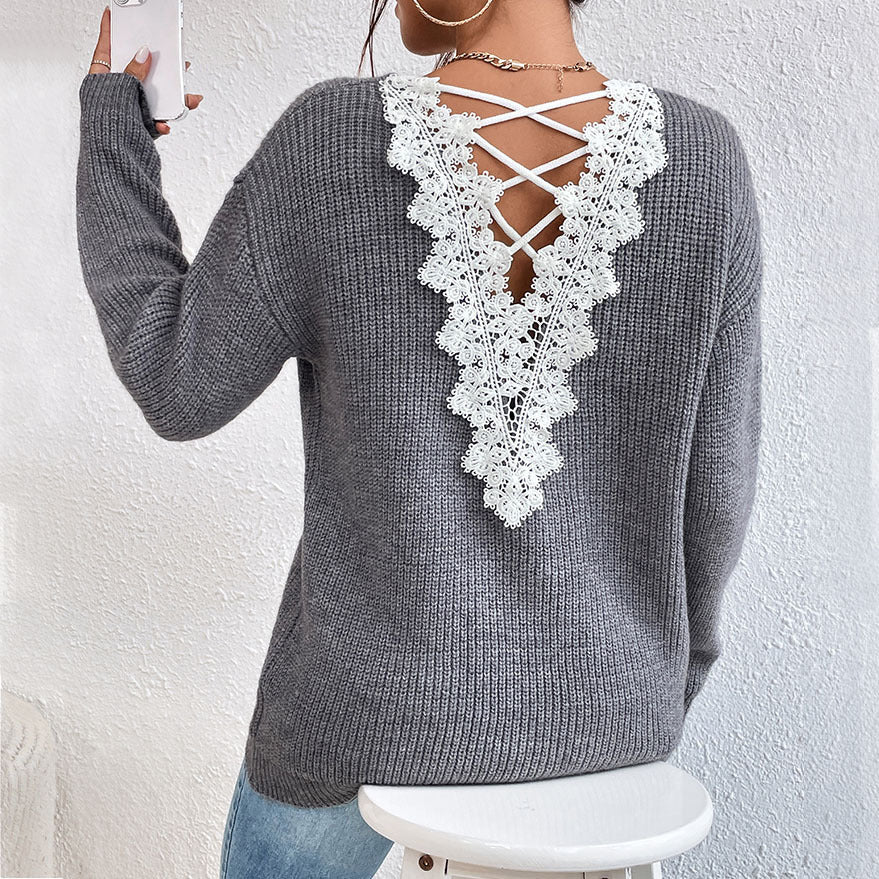 V-neck Sweater for Ladies