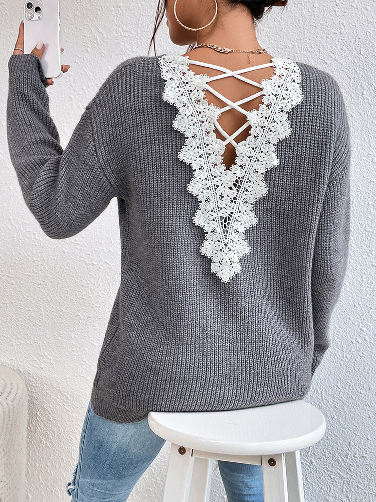 V-neck Sweater for Ladies
