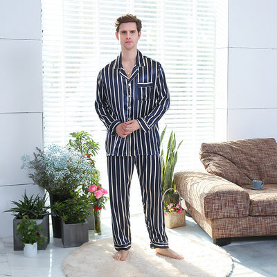 men's silk stripe pajamas