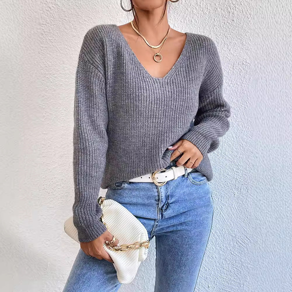 V-neck Sweater for Ladies