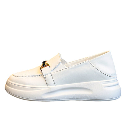 Leather Platform Casual Loafers