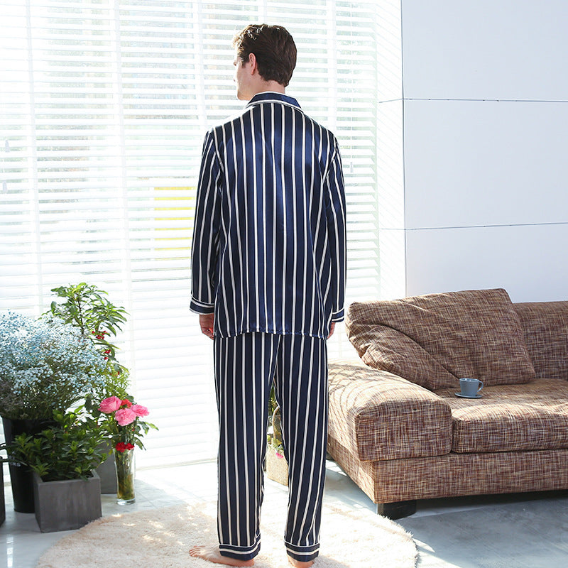 men's silk stripe pajamas