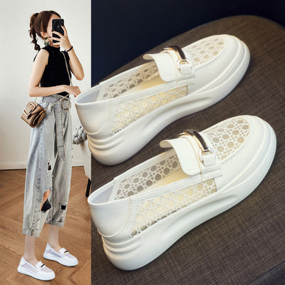 Leather Platform Casual Loafers