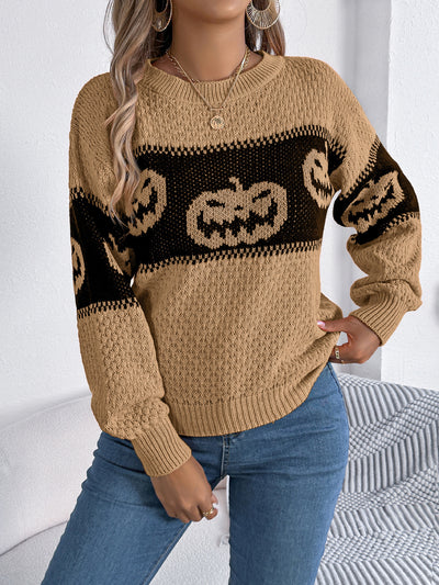 Halloween Pumpkin Knit Sweater